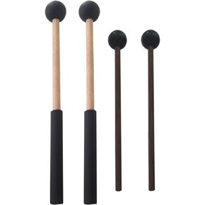 2Pair Steel Tongue Drum Mallets Rubber Head Percussion Sticks for Tongue Drum Glockenspiel Xylophones Woodblock