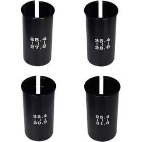 Xmomx Set of 4 Sizes Bike Seat Post Adapter Shim Seat Post Adapter Bicycle Seat Tube Conversion Sleeve 25.4mm to 27.2/28.6/30.9/31.6mm 60mm Length Aluminum Alloy for Road Mountain Bike MTB