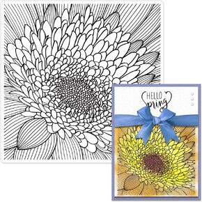 Chrysanthemum Flower Clear Stamps for Card Making Scrapbooking DIY Decorations, Flower Clear Stamps for Embossing Album Crafts Décor