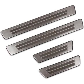 Beautost Fit for Nissan Kicks 2024 2023 2022 2021 Door Sill Scuff Plate Guard Cover Trim Sport Style (Carbon Fiber Black)