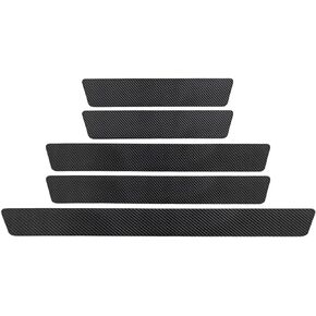 HOCHESLO 5Pcs Car Door Sill Protectors with Trunk Bumper Protector, Universal Black Carbon Fiberont/Rear Door Sills Scuff Stickers, Anti Scratch Car Door Threshold Protection