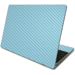 MightySkins Carbon Fiber Skin Compatible with Samsung Chromebook 4 (2021) 11.6" - Solid Baby Blue | Protective, Durable Textured Carbon Fiber Finish | Easy to Apply | Made in The USA
