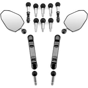 Adventure Mirrors, 8MM 10MM Universal Angle Adjustable Motorcycle Rear Mirrors Compatible with Most Dirt Bike Dual Sport ADV, Aluminum