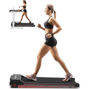 TrimSports Waling Pad with Incline, Under Desk Treadmills for Home, Portable Compact Treadmill with 265lbs Capacity, Small Jogging Machine with Remote Control