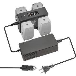 Hanatora Battery Home Charger & Car Charger with Switch for DJI Air 2S,Mavic Air 2 Drone,5 in 1 Rapid Charging Hub with Charging and Storage