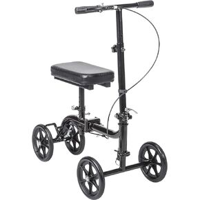Drive Medical Steerable Folding Knee Scooter & Leg Scooter, Black