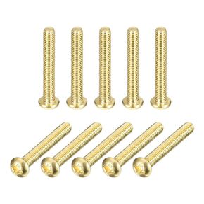 uxcell Brass Machine Screws, M4x25mm Phillips Pan Head Fastener Bolts for Furniture, Office Equipment, Electronics 36Pcs