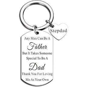 Fathers Day Gift for Stepdad Stepdad Gifts Thank You Keychain Gifts For Step Dad Fathers Day Stepfather Bonus Dad Gifts From Daughter Son Kids Gifts For Men On Birthday Father's Day Thanksgiving