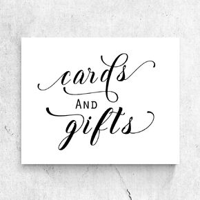 Calligraphy Cards And Gifts Sign Cards And Gifts Print Gift Table Sign Wedding Reception Decor Card Table Sign Rustic Wedding Sign 8x10 Inches No Frame