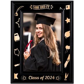 WaaHome You Did It Class of 2024 إطار صورة التخرج إطار صورة خشبي للتخرج هدايا التخرج لخريجي الكلية في المدرسة الثانوية وكبار السن in Kuwait