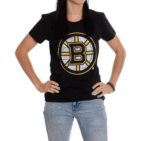Calhoun NHL Surf & Skate Women's Distressed Print Fitted Crew Neck Premium T-Shirt