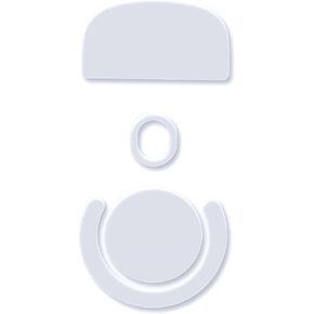 SmoothGlide PTFE Rounded Replacement Mouse Skates Feet for G Pro X Logitech Superlight GPX, Ultra-Smooth and Durable, 3M Adhesive, Gaming Mouse White
