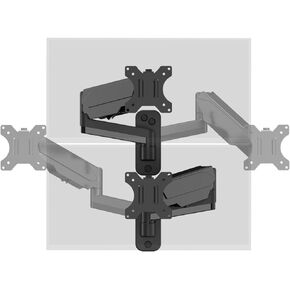 2 Pack Single Monitor Wall Mount for Flush/Vertical Wall Setup, Computer Monitor Wall Arm for Two 17-32 inch Flat/Curved Screens, Fully Adjustable Gas Spring Wall Mounted Monitor Stand