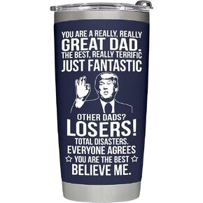 BETHEGIFT Father's Day Gifts for Dad from Daughter, Son, Kids - Dad Gifts for Fathers Day - Present for Dad - Birthday Gifts for Dad - Dad Tumbler 20oz, Navy