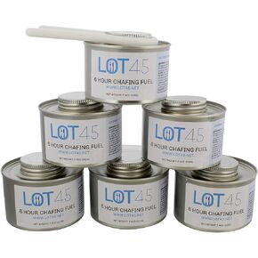 Lot45 Buffet Food Warmers for Parties - 6 Hour Chafing Dish Fuel Cans - Pack of Catering Food Warmers Buffet Heating Food Warmer Party Canned Heat Burner with Bonus Lid Openers