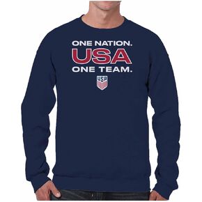 The Victory Officially Licensed Unisex Adult USA National Soccer Team One Nation One Team Slogan Crewneck Sweatshirt