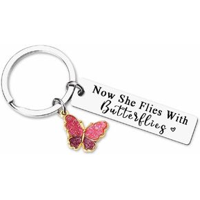 YALLNASL Memorial Remembrance Gifts for Women Keychains Butterfly Memorial Keychain for Loss of Mom Sister Bereavement Gifts for Loss of Best Friend Sympathy Gifts for Loss of Wife Grandmother