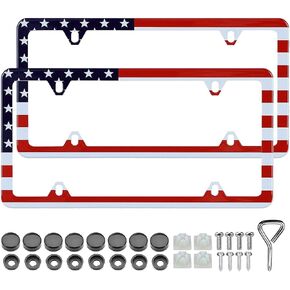Cow Print License Plate Frame - 2 Pack Cute Animal Cow White Black Spot Tags Frames Holder Covers, Car Decorative Tag Frames for Standard US Canada License Plate Holder 4 Holes 12x6 Inch
