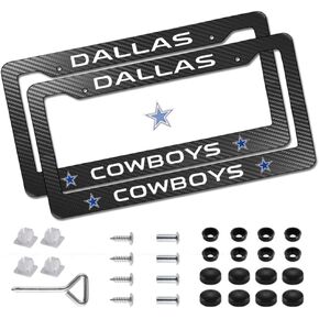 2 حزمة من إطارات لوحة الترخيص السوداء لرعاة البقر، حامل إطارات لوحة ترخيص من ألياف الكربون، مع جميع أجزاء المسمار in Kuwait