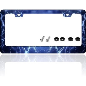 Red Blood Drop License Plate Frame Blood Spatter License Plate Holder for Front and Rear Car Tags Reusable Stainless Steel Funny Car Decoration with Screws 6.3 X 12.2 Inch