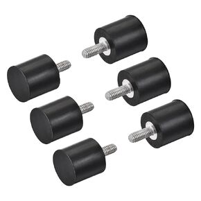 uxcell M5 Rubber Mounts, 6pcs Male Thread Vibration Isolator Shock Absorber, for Garage Motor Air Compressor Car Boat Bobbins, D15mmxH10mm