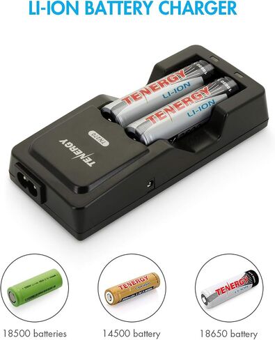 شاحن بطارية ليثيوم أيون Tenergy TN270 لبطاريات 18650/18500/14500 القابلة لإعادة الشحن، شاحن ذكي سريع 2 خليج للمصابيح الكاشفة/بطاريات الكاميرات الرقمية in Saudi Arabia