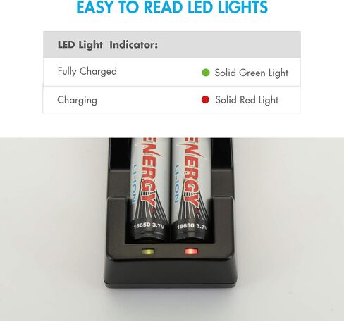 شاحن بطارية ليثيوم أيون Tenergy TN270 لبطاريات 18650/18500/14500 القابلة لإعادة الشحن، شاحن ذكي سريع 2 خليج للمصابيح الكاشفة/بطاريات الكاميرات الرقمية in Saudi Arabia