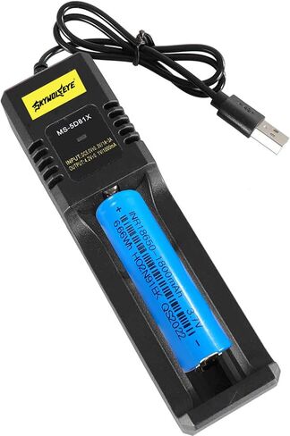 18650 شاحن بطارية USB فتحة واحدة شاحن بطارية ليثيوم 21700 26650 10440 14500 18500 16340 18650 (بطارية) in Kuwait