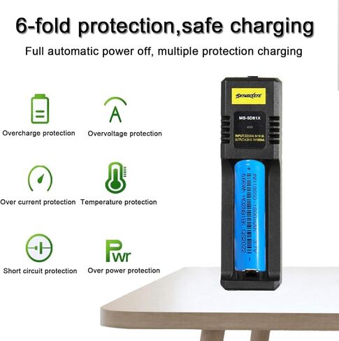 18650 شاحن بطارية USB فتحة واحدة شاحن بطارية ليثيوم 21700 26650 10440 14500 18500 16340 18650 (بطارية) in Kuwait