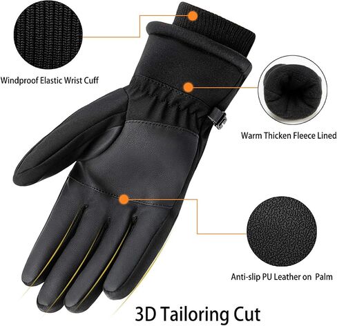 GORELOX Winter Gloves for Men and Women - Touch Screen Waterproof Windproof Thermal Ski Gloves in Cold Weather for Driving Motorcycle Cycling Warmest Gloves in Saudi Arabia