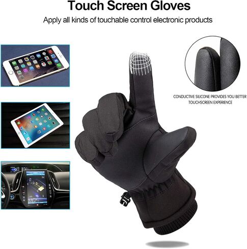 GORELOX Winter Gloves for Men and Women - Touch Screen Waterproof Windproof Thermal Ski Gloves in Cold Weather for Driving Motorcycle Cycling Warmest Gloves in Saudi Arabia