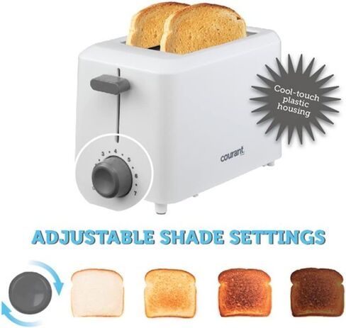 Courant CTP-2701W Cool Touch 2-Slice Toaster, White in Saudi Arabia
