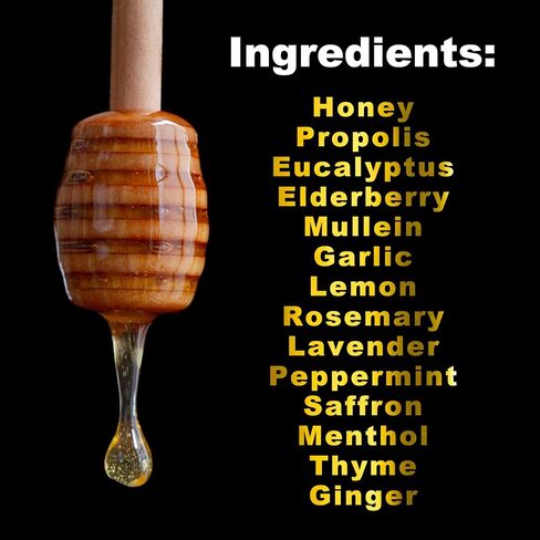 BroncoHoney - Natural Honey Cough Relief +Immune Support - (Reinforced with Propolis, Garlic, Lemon, Mint, Eucalyptus & More for Cough, Cold, Allergy) - 6 Oz in Saudi Arabia