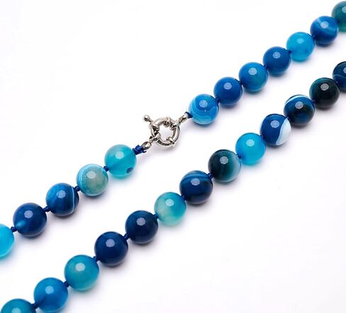 Womens Handmade Beaded Gemstone Necklace - 10mm Natural Gemstone Multicolour, Black, Green, Deep Rose Agate, Amethyst Necklace For Women, Girls (Rose quartz) in Saudi Arabia
