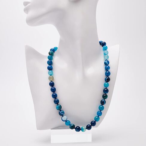 Womens Handmade Beaded Gemstone Necklace - 10mm Natural Gemstone Multicolour, Black, Green, Deep Rose Agate, Amethyst Necklace For Women, Girls (Rose quartz) in Saudi Arabia