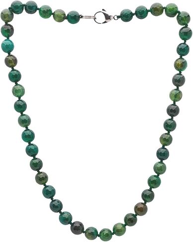 Womens Handmade Beaded Gemstone Necklace - 10mm Natural Gemstone Multicolour, Black, Green, Deep Rose Agate, Amethyst Necklace For Women, Girls (Rose quartz) in Saudi Arabia