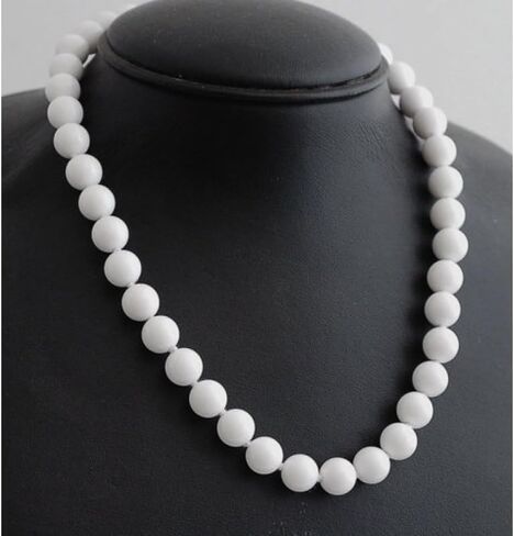 Womens Handmade Beaded Gemstone Necklace - 10mm Natural Gemstone Multicolour, Black, Green, Deep Rose Agate, Amethyst Necklace For Women, Girls (Rose quartz) in Saudi Arabia
