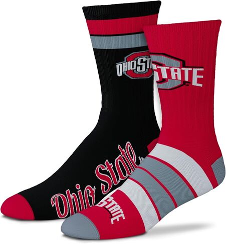 FBF - Official NCAA Duo Adult Team Logo & Colors Crew Dress Socks Footwear for Men and Women Game Day Apparel - 2 Pack - Ohio State Buckeyes in Saudi Arabia