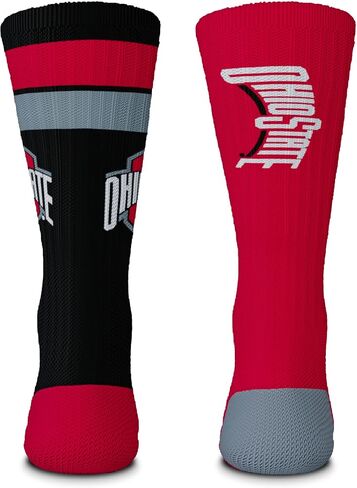 FBF - Official NCAA Duo Adult Team Logo & Colors Crew Dress Socks Footwear for Men and Women Game Day Apparel - 2 Pack - Ohio State Buckeyes in Saudi Arabia