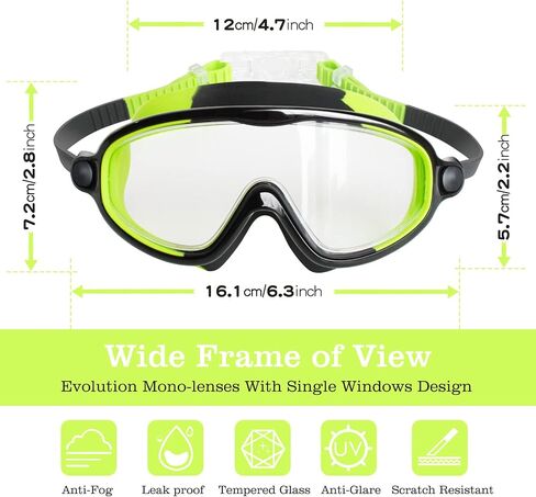 Ayaroun Kids Swim Goggles 2 Pack Anti Fog Wide Vision Swimming Goggles for Kids Age 3-15 with Nose Clips+Ear Plugs in Saudi Arabia
