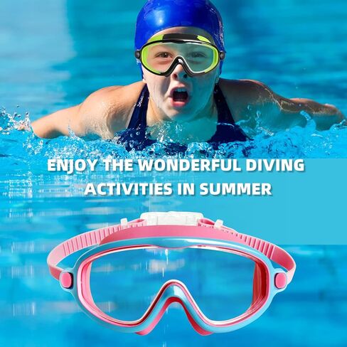 Ayaroun Kids Swim Goggles 2 Pack Anti Fog Wide Vision Swimming Goggles for Kids Age 3-15 with Nose Clips+Ear Plugs in Saudi Arabia