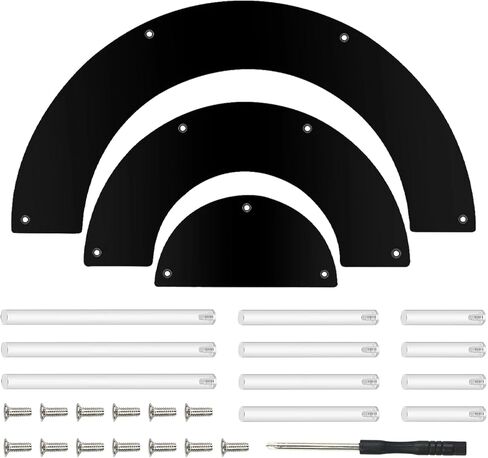 GGOUPTY الاكريليك الناهضون عرض موقف 3 الطبقة السوداء الحلوى الجدول عرض مجموعة نصف القمر الاكريليك حامل كب كيك لمجموعات العرض المتنوعة in Kuwait