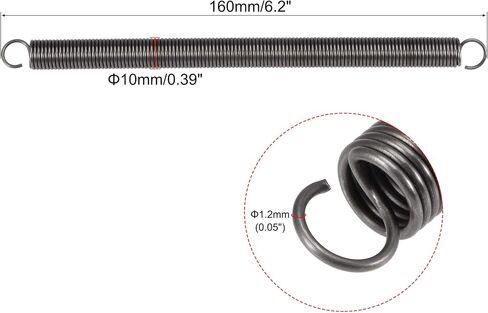 uxcell Compression Spring,10mm OD,1.2mm Wire Size,272mm Extended Length,160mm Free Length,Spring Steel,6.6Lbs Load Capacity,Grey 2pcs in Saudi Arabia