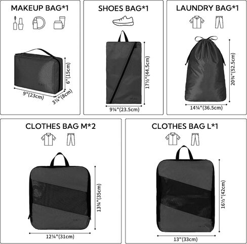 تقول الجدة إن مكعبات التعبئة المضغوطة لمجموعة السفر، وأكياس الضغط ورف التعبئة المعلق، مجموعتان، أساسيات السفر in Kuwait