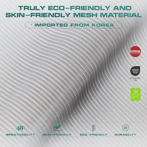 كرسي مكتب شبكي مريح، كرسي مكتب تنفيذي للكمبيوتر عالي الظهر مع مسند رأس قابل للتعديل وأذرع رباعية الأبعاد، مقعد منزلق، قفل إمالة - رمادي فاتح in Kuwait