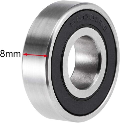Uxcell S6001-2RS محامل الكرات الأخدود العميق 12 مم × 28 مم × 8 مم مزدوجة مختومة 440C من الفولاذ المقاوم للصدأ 2 قطعة in Kuwait