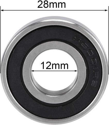 Uxcell S6001-2RS محامل الكرات الأخدود العميق 12 مم × 28 مم × 8 مم مزدوجة مختومة 440C من الفولاذ المقاوم للصدأ 2 قطعة in Kuwait