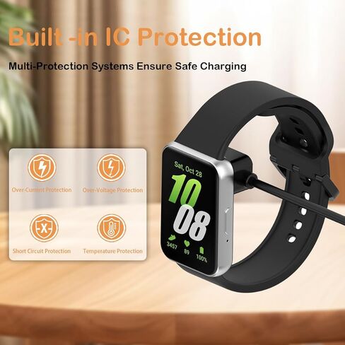 عبوتان متوافقتان مع شاحن Samsung Galaxy Fit 3، وكابل شحن USB مغناطيسي بديل بطول 1.8 قدم لساعة Galaxy Fit 3 الذكية in Kuwait
