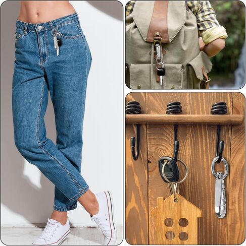 2 PCS Keychain Clasp Lobster Metal Swivel Snap Hooks with Key Rings,Double Opening Swivel Snap Double Necklace Clasp Keychain Hooks for Lanyard Key Art Crafts Making Cages (Silver) in Saudi Arabia