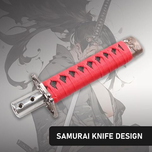 1 PC Gear Shift Knob, Personality Gear Shift Knob, Samurai Sword Short Transmission Bar, with 4 Adapters, Compatible with Most Manual Automatic Transmission Vehicles (Black & Red) in Saudi Arabia